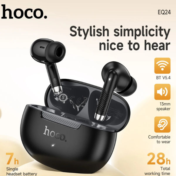 Hoco EQ24 — Écouteurs True Wireless Bluetooth 5.4,Confort et Autonomie7 h