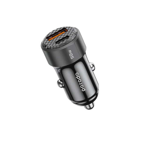 Chargeur Voiture 50 W – Double Port (PD 20 W + QC 30 W) + Câble Type-C vers Lightning