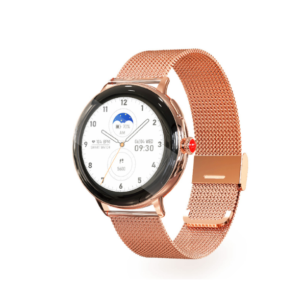 Montre Connectée Moxom MX-WH16 – Smartwatch Élégante Dorée