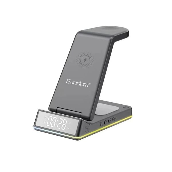 Station de Charge Sans Fil 5 en 1 – Earldom WC34 | Charge Rapide 15W pour iPhone, Apple Watch, AirPods et Appareils USB