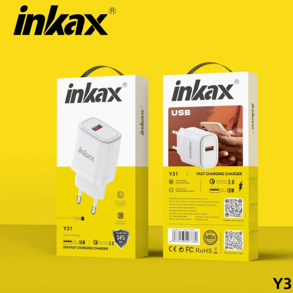 Chargeur Rapide INKAX 20W QC 3.0 + Câble Micro USB 1M – Blanc