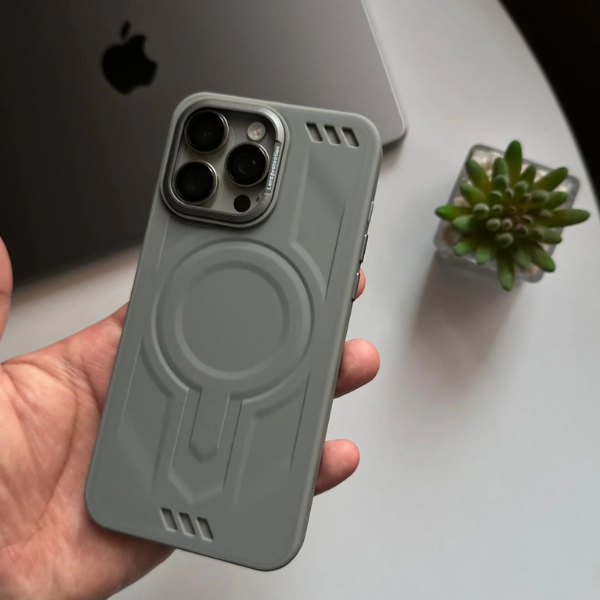 Coque Silicone MagSafe Robot Design Pour iPhone & Samsung
