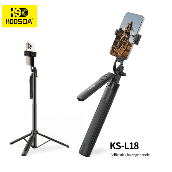 Perche Selfie KOOSDA KS-L18 – Trépied Télescopique 1,8 m avec Poignée Équilibrée et Télécommande Bluetooth