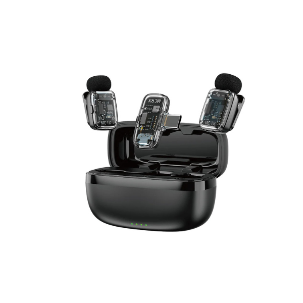 WiWU Duo WM008 – Micro-Cravate Sans Fil avec Réduction de Bruit Active (ANC) | Audio Clair pour Enregistrement et Streaming