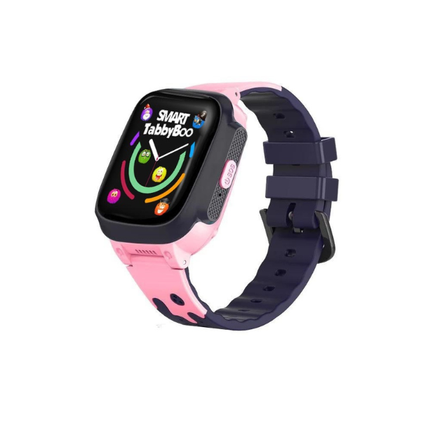Montre Enfant Smart TabbyBoo 4G – GPS, Appels Vidéo, Caméra HD, Température & SOS (Rose, Étanche IP67)