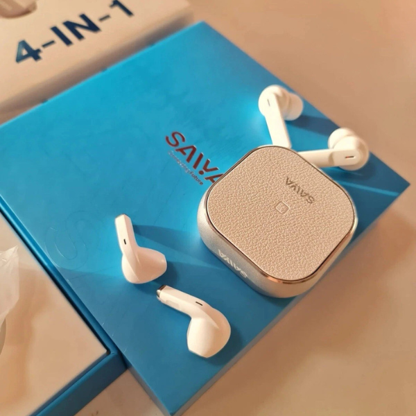 Écouteurs Sans Fil 4-en-1 True Wireless – Bluetooth 5.3, Réduction de Bruit & Boîtier de Charge – Saiva