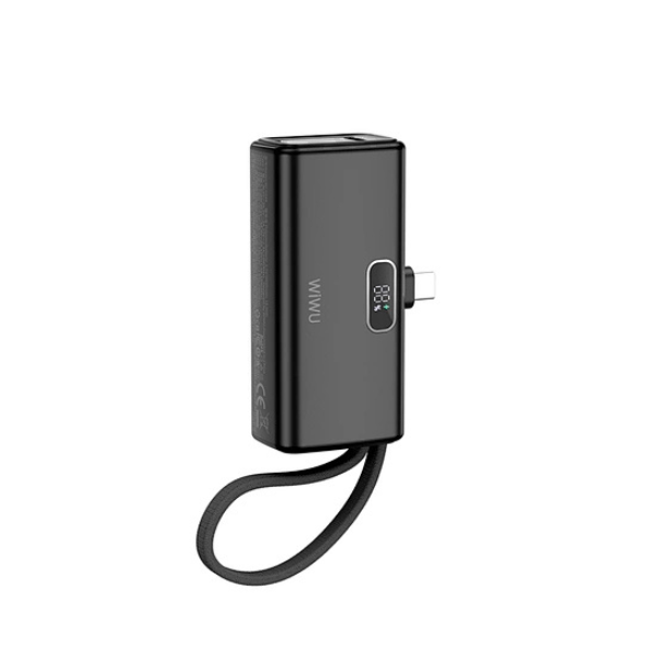 Power Bank WIWU 5000mAh avec Type-C – Batterie Externe Compacte Charge Rapide PD 20W Portable & Universelle