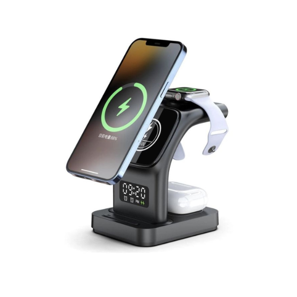 Station de Charge Sans Fil 5 en 1 – Earldom WC37 Charge Rapide 15W MagSafe pour iPhone, Apple Watch, AirPods et Appareils USB