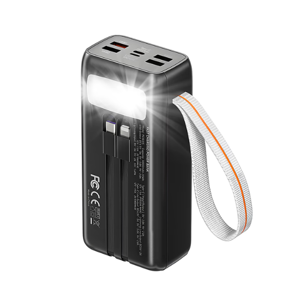 BAVIN Power Bank 30000mAh Noir – Batterie Externe Haute Capacité avec Charge Rapide Multi-Ports, Idéale Voyage & Usage Intensif