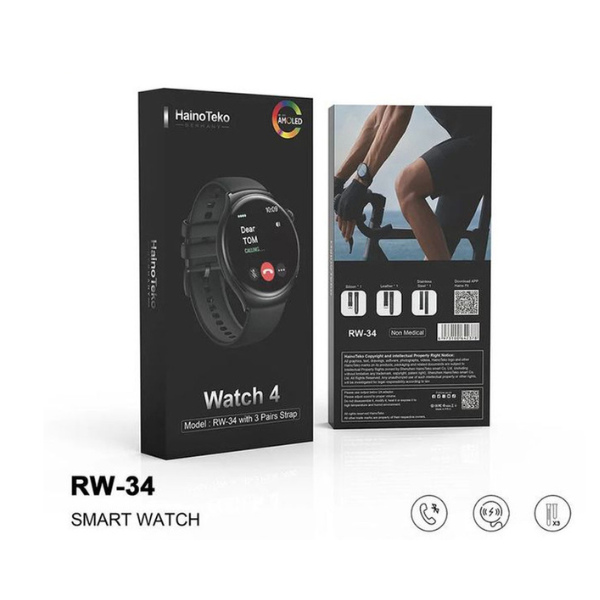 Montre Connectée Haino Teko Watch 4 (RW-34) – Écran AMOLED, Suivi Santé & Notifications