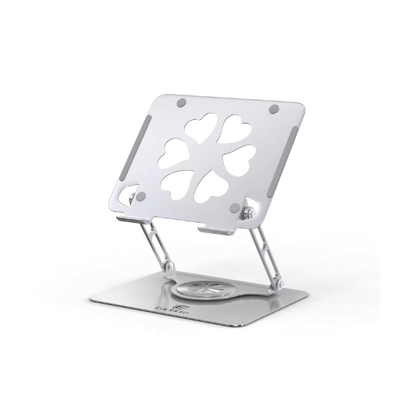 Support Ordinateur Portable EARLDOM ET-EH238 – Réglable et Rotatif en Aluminium Argenté