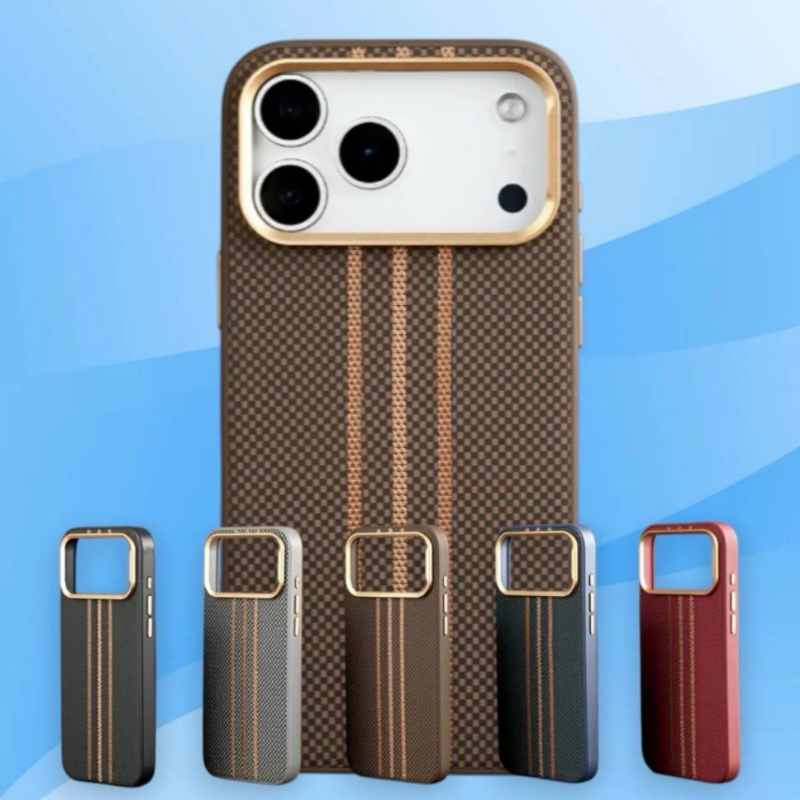 Coque Karbon-Fiber « Goldrix » MagSafe pour iPhone 17 Pro