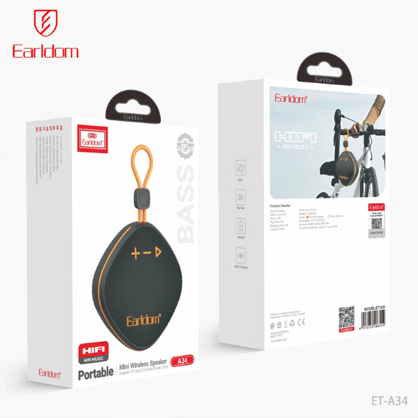Enceinte Bluetooth Portable Earldom A34 – Compacte, Puissante et Design Moderne