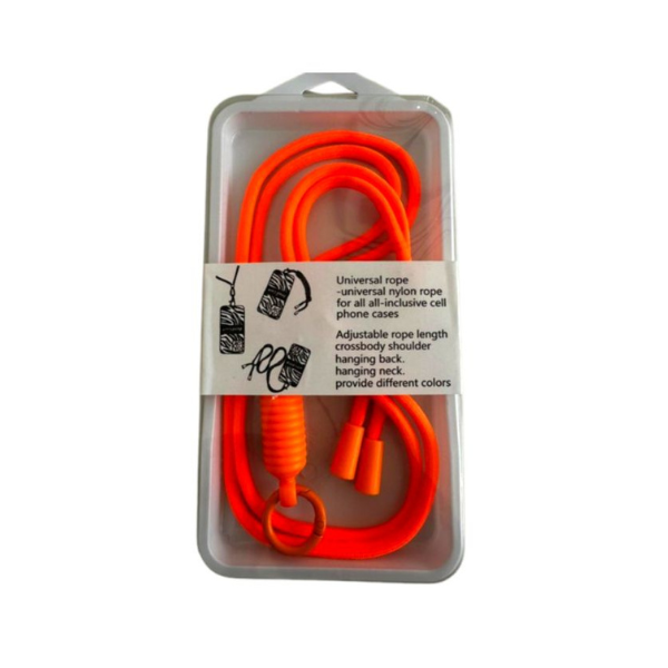 Lanière Universelle Réglable pour Smartphone – Cordon Fin Orange Ultra-Résistant