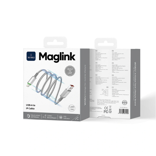 Câble WiWU Wi-C081 USB-A vers Lightning 1M – Charge Rapide & Synchronisation, Câble Résistant pour iPhone & iPad