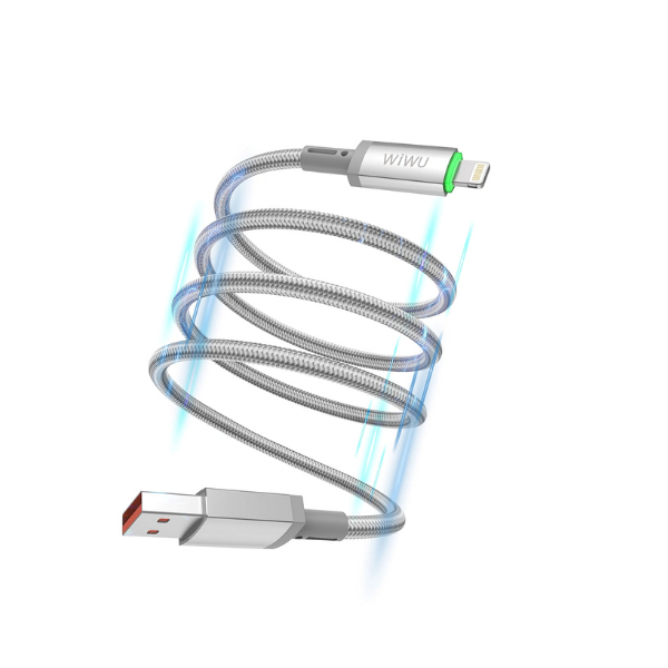 Câble WiWU Wi-C081 USB-A vers Lightning 1M – Charge Rapide & Synchronisation, Câble Résistant pour iPhone & iPad