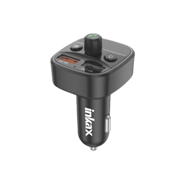 Inkax CM‑10 Lecteur de Musique Bluetooth MP3 pour Voiture – Émetteur FM, USB‑A 3,1 A & Lecture USB/TF (Noir)