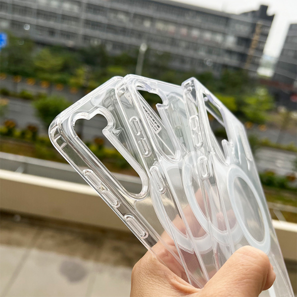 Coque magnétique transparente Poue Samsung – protection élégante & compatible charge sans fil