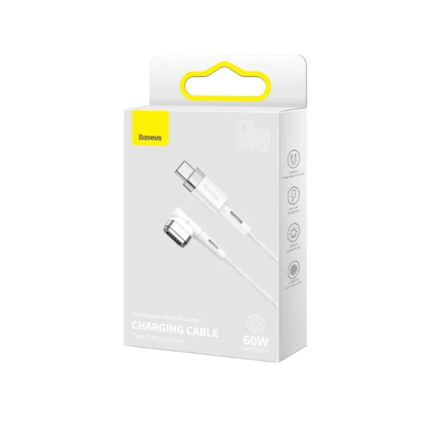 Câble Baseus 60W Magnetic USB‑C vers Lightning (Connecteur en L) – Charge Rapide 60W, Design Magnétique en Angle Droit, Durable & Sécurisé