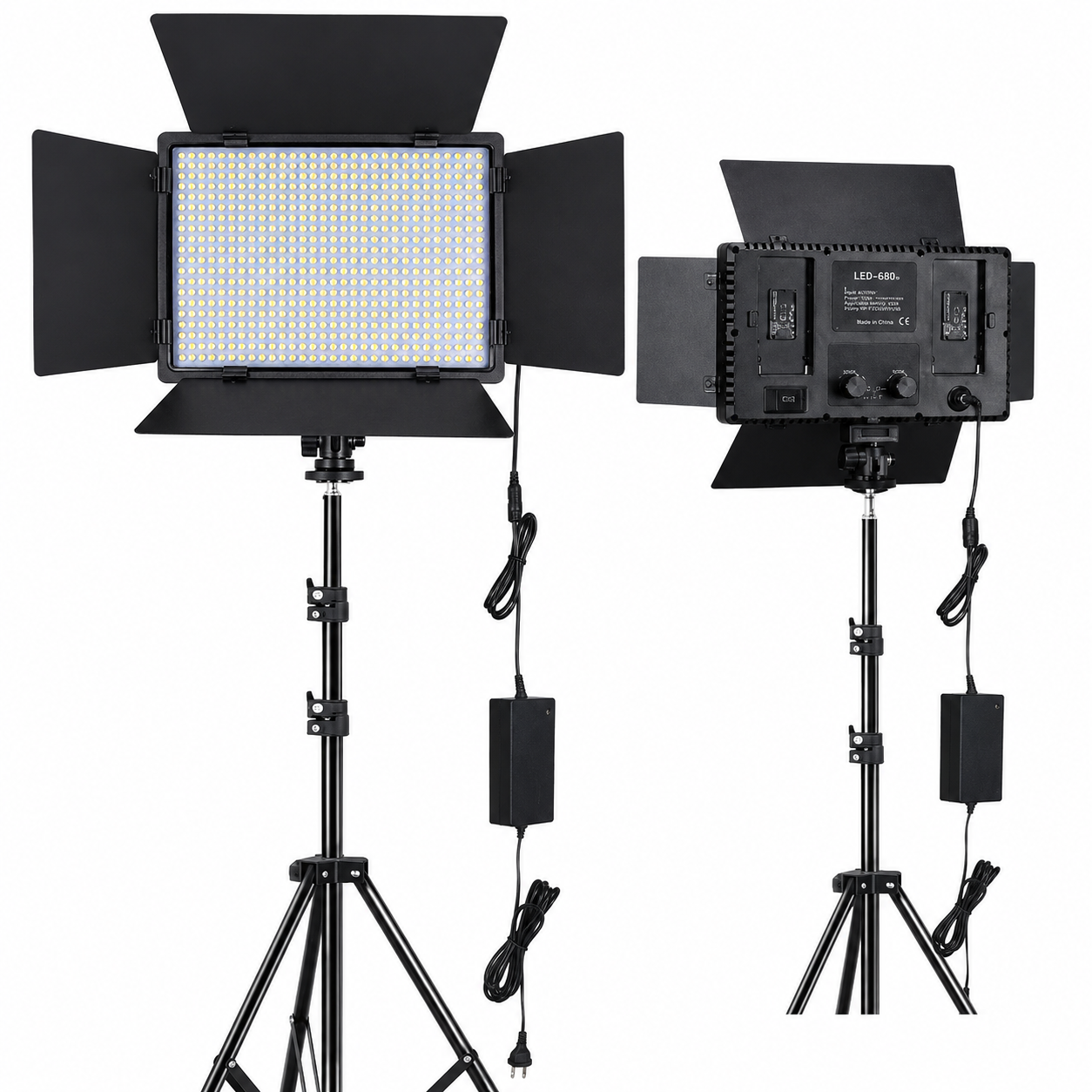 Panneau LED 680 Pro Bi-Color avec Volets – Kit d'Éclairage Photo & Vidéo Professionnel 3200K-6500K