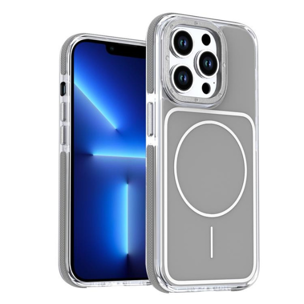 Coque Magnétique Duel-Couleur TPU & Acrylique pour iPhone Avec Protection Camera