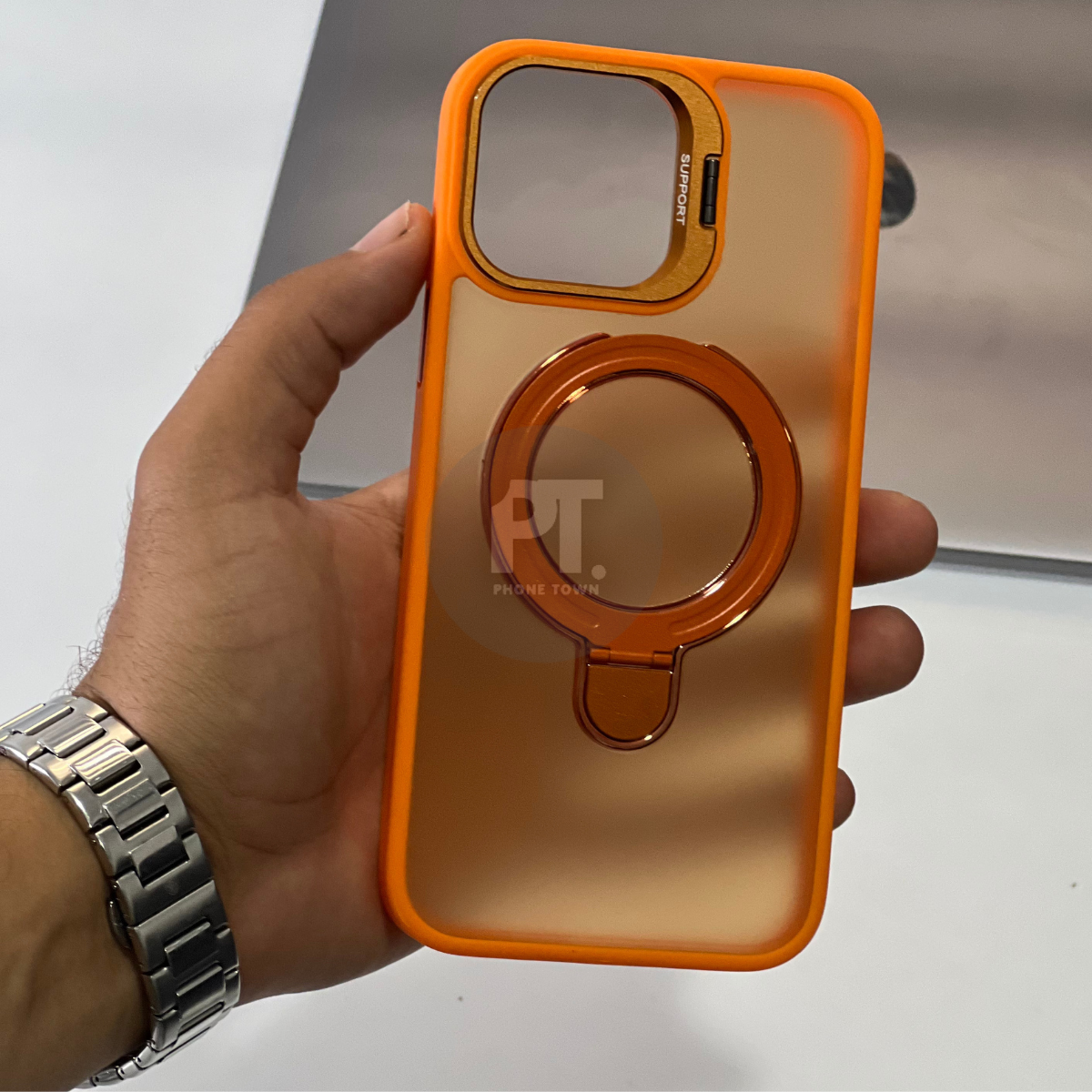 Coque Matte Double Support Magnétique pour iPhone – Protection Caméra et MagSafe avec Lentille Intégrée