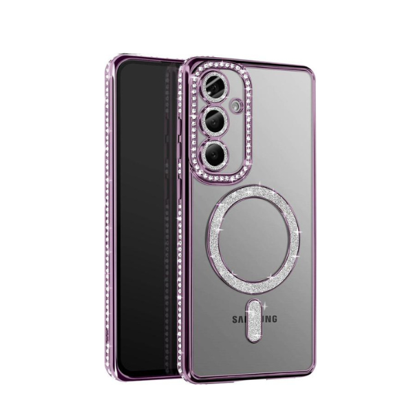 Coque Transparente Strass pour Samsung A16 – Bord Électroplaqué Luxe avec Anneau Rotatif 360° & Protection Écran/Caméra