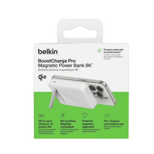 BoostCharge Pro Belkin Magnetic Power Bank with Qi2 8K – Batterie Externe Magnétique Qi2 8000 mAh avec Charge Sans Fil 15W