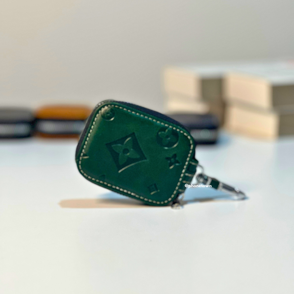 Cache AirPods Luxe en Texture Cuir avec Fermeture Zip – Protection Premium & Porte-clé