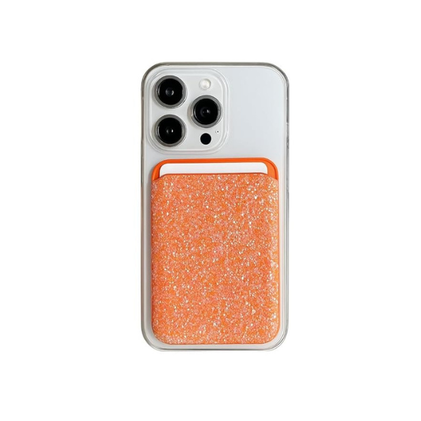 Portefeuille Magnétique Pailleté iCare pour iPhone – Porte-Cartes Élégant en Cuir PU, Design Brillant, Fermeture Magnétique Sécurisée, Ultra Fin & Pratique pour Femmes et Filles
