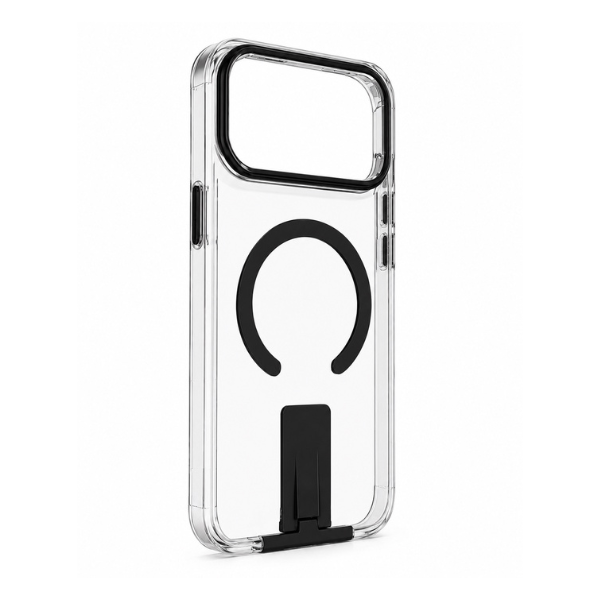 Coque Transparente MagSafe avec Support Intégré – Protection Caméra Premium pour iPhone