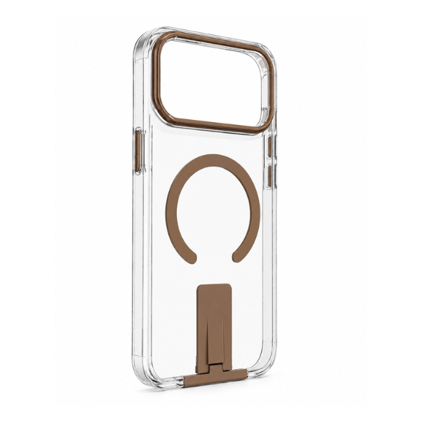 Coque Transparente MagSafe avec Support Intégré – Protection Caméra Premium pour iPhone