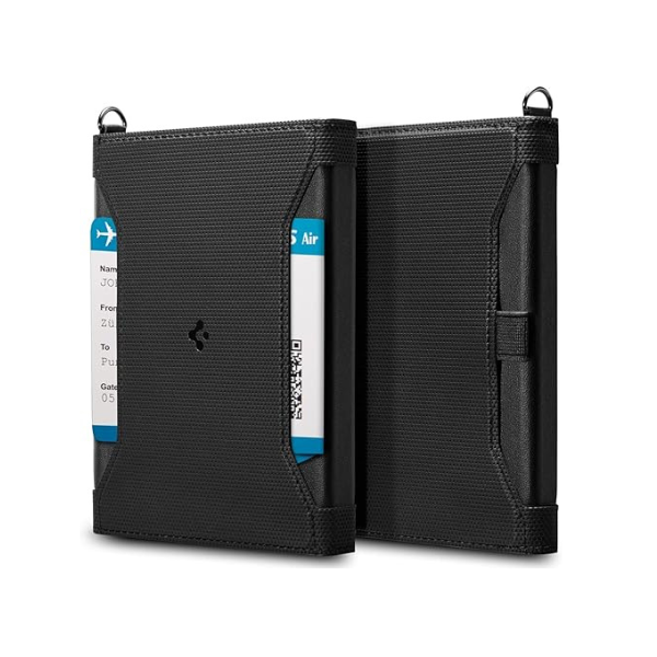 Porte-Passeport Spigen – Portefeuille de Voyage avec Protection RFID, Étui Passeport Universel – Noir