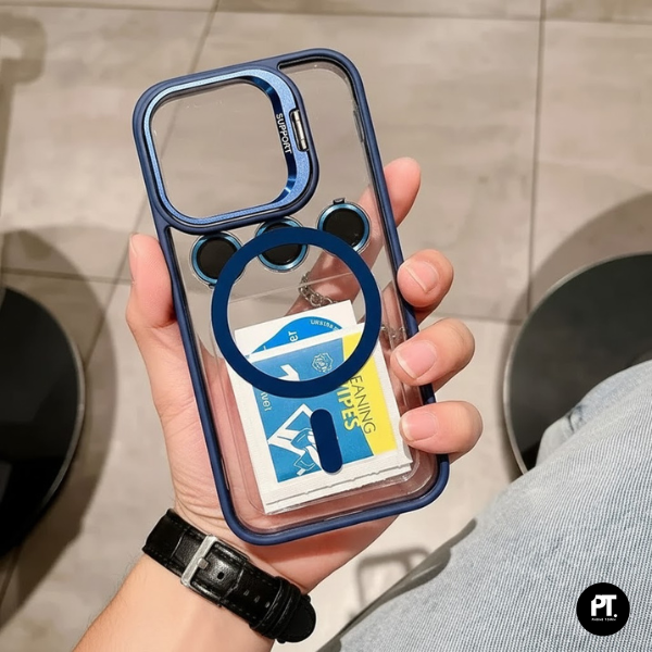 Coque iPhone Transparent avec Support Vidéo - Protection LENS Caméra et MagSafe
