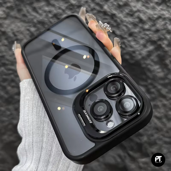 Coque iPhone Transparent avec Support Vidéo - Protection LENS Caméra et MagSafe