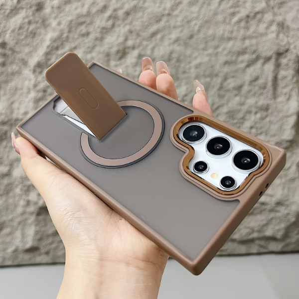 Coque Samsung Galaxy S Luxe Mat Magnétique MagSafe Antichoc + Support