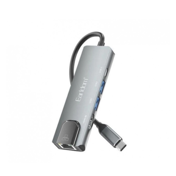 Hub USB-C 5-en-1 Earldom ET-W27 avec HDMI 4K, Ethernet & Charge Rapide