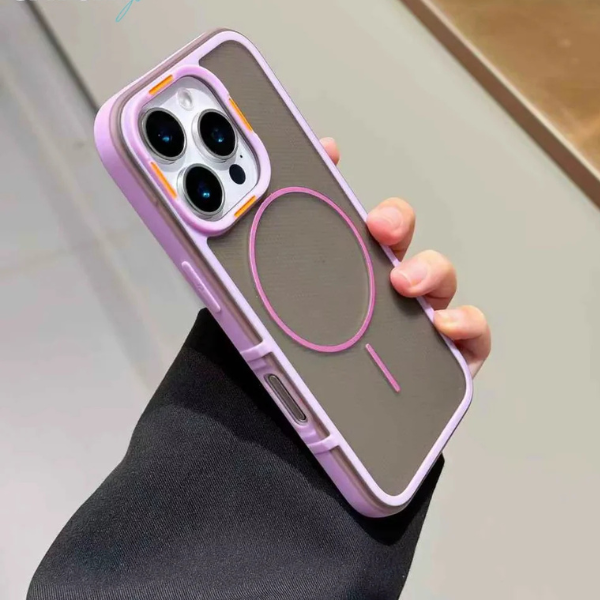Coque magnétique “Grid Circle”Et Protection Camera pour Smartphone