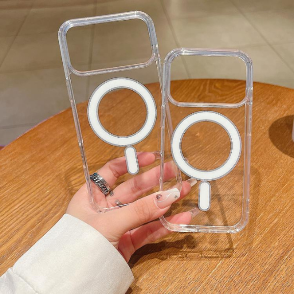 Coque MagSafe Transparente Rigide & TPU pour iPhone & Galaxy S