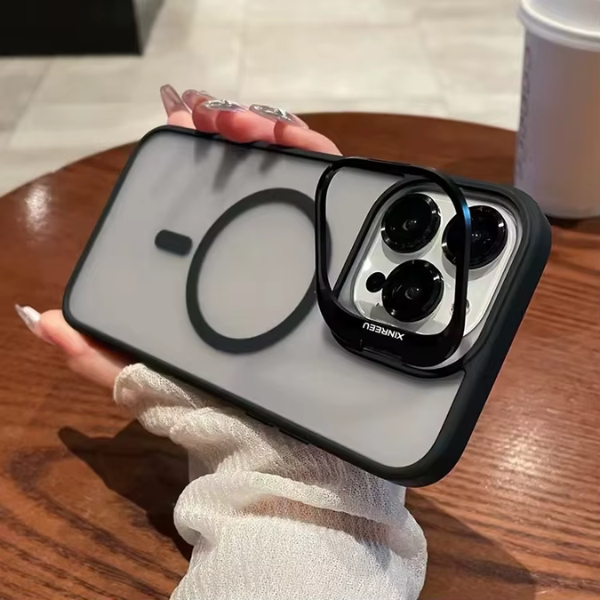 Coque Magnétique Avec Support Et Lens Camera Pour iPhone – Protection élégante