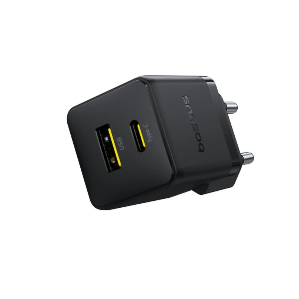 Chargeur Baseus 20 W Power Delivery — PD Fast Charging— Ports USB-C + USB-A
