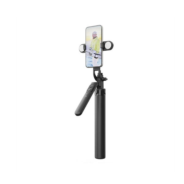 Perche Selfie & Trépied Bluetooth WiWU WI-SE012 –  avec Éclairage LED, Rotation 360° et Extension 1.85 m
