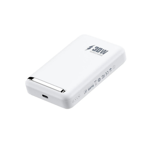 WIWU Power Bank MagSafe Qi2 15W + 30W – Batterie Externe Sans Fil 10 000 mAh – Blanc Élégant