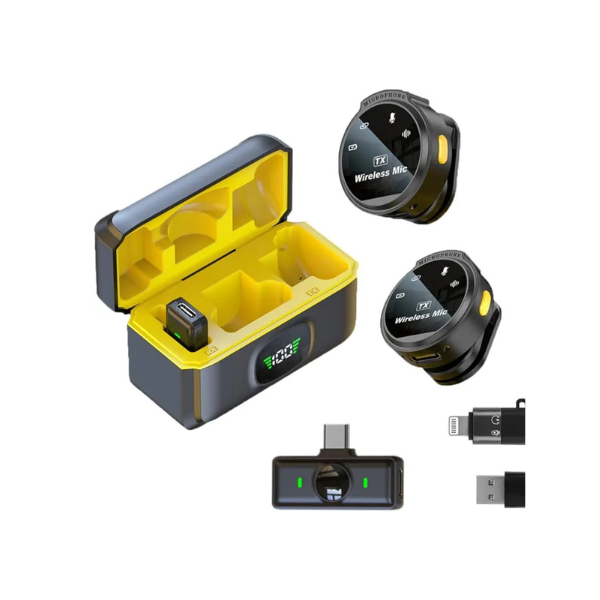Microphone Candc DC-M4 – Lavalier Double Sans Fil Kit 2 Micros Cravate Wireless avec Récepteur