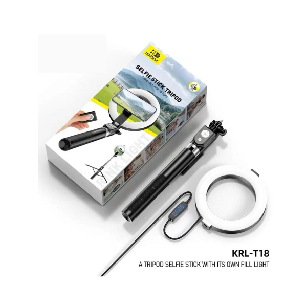 KOOSDA KRL-T18 Ring Light LED 18” avec Trépied 1.8M – Éclairage Professionnel pour Vidéo, Streaming & Maquillage