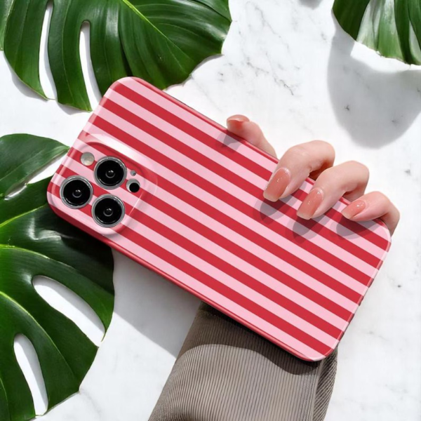 Coque iPhone Cute Striped Design Aesthetic Protection Tout-en-Un