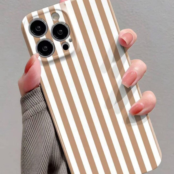 Coque iPhone Cute Striped Design Aesthetic Protection Tout-en-Un