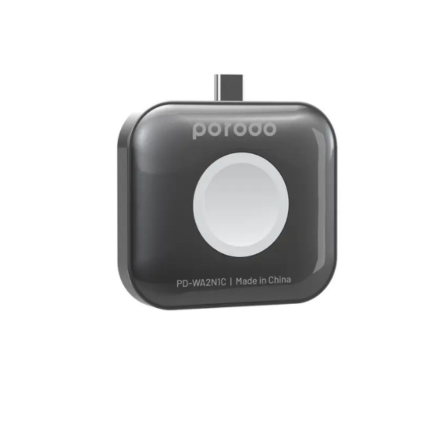 Chargeur 2‑en‑1 Porodo pour Apple Watch & AirPods – USB‑C, Compact et Ultra-Pratique