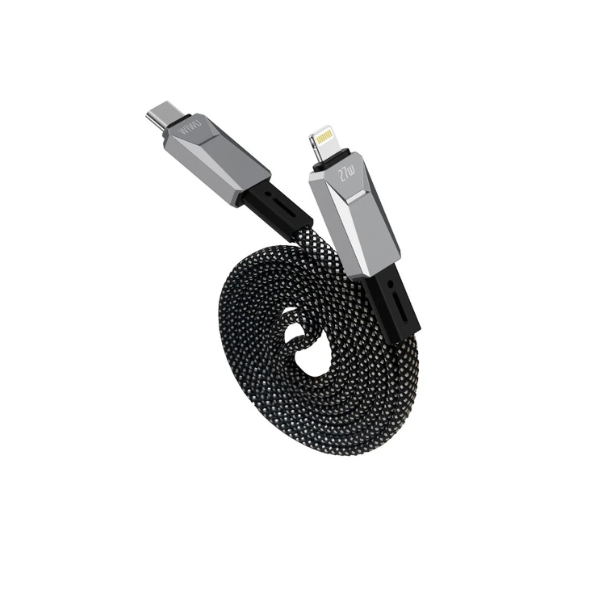 Câble USB-C vers Lightning WiWU Wi-C077 Cyberlink – 1M, Charge Rapide 27W PD, Magnétique, Nylon Tressé Ultra Résistant