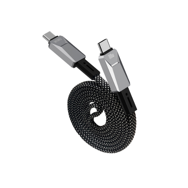 Câble USB-C vers USB-C WiWU Wi-C078 Cyberlink – 1M, Charge Rapide 100W PD, Magnétique, Nylon Tressé Ultra Résistant